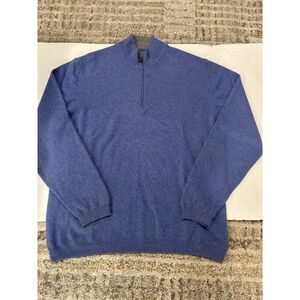 Mens blue cashmere pullover long sleeve sweater L/XL